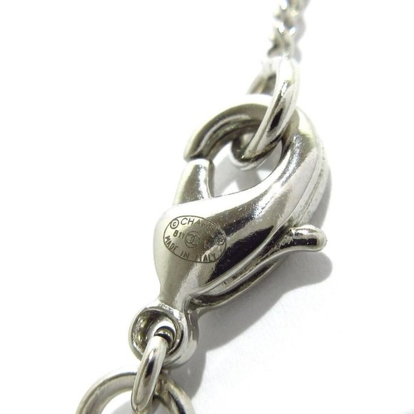 Auth CHANEL Silver Rhinestones Necklace - Picture 7 of 8